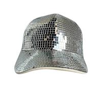 LOVIVER Disco Ball Mirror Hat Berretto con visiera Accessori per costumi Disco Mirror Hat Mirror Ball Hat per Stage Bar Cosplay Vacanze Adulti