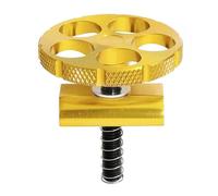 LOVIVER Dispositivo di Pieghevole in Alluminio per Bicicletta Piegabile con perficie Incisa a Macchina E Rettangolare Inferiore Serratura per Telaio Reggisella Adatto Uso Allaperto, Oro