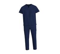 LOVIVER Divise da infermiere, set di camice e abbigliamento da lavoro per SPA, salone di bellezza e cosmetologia, Blu Scuro, L