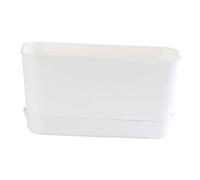 LOVIVER Fioriera da finestre Fiore Rettangolare pentola di Giardinaggio degli Appassionati rettanti per Verdure coltivano Contenitore per Il Cortile del Patio, Bianco, S