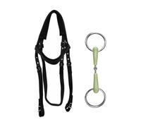 LOVIVER in Nylon con Morso Snodato al Fruttato con Anelli Metallici E Cinghie Regolabili per Comunicazione Chiara tra E Adatta per Addestrament Passeggiate