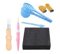 LOVIVER Kit per Infeltrimento, Protezione per Le Dita, Lavoro a Maglia, Tappetino in Spugna Versatile E Portatile, Forniture per Infeltrimento di Lana per L