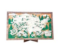 LOVIVER Mappa dei parchi nazionali in legno con alberi, da appendere alla parete, mappa dei parchi nazionali degli Stati Uniti, ideale come regalo di