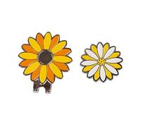 LOVIVER Marcatore per Palline da Golf con Clip per Cappello Rimovibile, Regalo per Golfisti per Guanti E Cinture, Accessorio Professionale Compatto E Portatil, Margherita Bianca