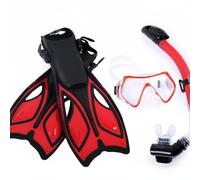 LOVIVER Maschera Subacqueo Completo Maschera con Ampia Boccaglio a Secco Chiusura Automatica Regolabili con Cinghie Silicone Delicato Sulla Pelle Adatto, Rosso, M