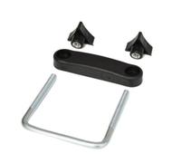 LOVIVER Morsetto per Portapacchi con Bullone a U in Acciaio Zincato E Base in Plastica per Ancoraggio Barre Trasversali Veicolo Dispositivo di Blocco Antivolo, 8CM