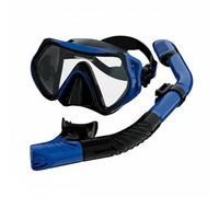 LOVIVER Occhialini da Nuoto Bambini Maschera Subacquea Respiratore Silicone Antiperdita Visione Panoramica Adatta per Snorkeling Immersioni Piscina, Blu, Mascher Boccaglio