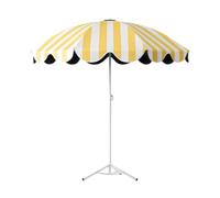 LOVIVER Ombrellone da Giardino Leggero, Impermeabile, a Righe Gialle e Bianche, per Patio, Giardino, Campeggio, terrazza, terrazza, con Base