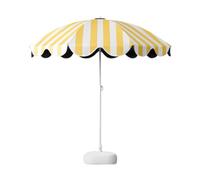 LOVIVER Ombrellone da Giardino Leggero, Impermeabile, a Righe Gialle e Bianche, per Patio, Giardino, Campeggio, terrazza, terrazza, con Base di Riempimento d'Acqua