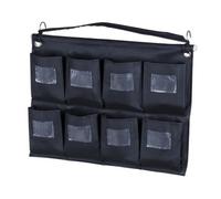 LOVIVER Organizer con Ganci Robusto | Multitasche, Portaoggetti da Appendere con Ganci, Rinforzato, per Hotel, Ripostiglio, Personale Delle Pulizie, Nero, 8 Slot