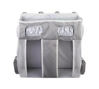 LOVIVER Organizer per pannolini da appendere, borsa portaoggetti per dei bambini, per culle con dispenser di fazzoletti, per neonati, articoli, Grigio