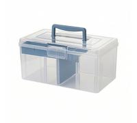 LOVIVER Organizzatora Tavolo con Maniglia Trasparente Scatola Portaoggetti con Coperchio Multiuso Contenitore per Scrivania, color to 1, color to 1