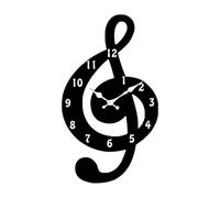 LOVIVER Orologio da parete musicale in legno, moderno, muto, facile da installare, semplice, con note musicali, per cucina, soggiorno, camera da letto,