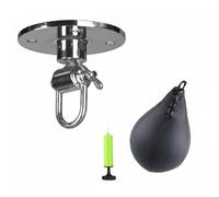 LOVIVER Palla da Speed Ball Sacco da Pugilato con Girevole Manuale Pompa Pelle PU Resistente Ideale per Migliorare Coordinazione Reazione Palestra Adulti, Nero