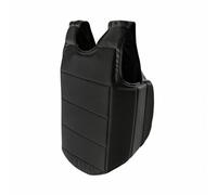 LOVIVER Paracollo Karate Protettore Torace Pettorale Corpetto Guardia con Design Ergonomico Smanicato Assorbimento Degli Impatti E Aerazione Rete Elastica E , Nero , XS