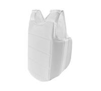 LOVIVER Paracollo Karate Protettore Torace Pettorale Corpetto Guardia con Design Ergonomico Smanicato Assorbimento Degli Impatti E Aerazione Rete Elastica E , Bianco , XS