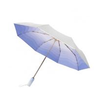 LOVIVER Parasole con Incorporata nella Base, Viola Onda Manico con Ventilatore + Protezione Solare in Titanio Argento