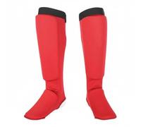 LOVIVER Parastinchi Karate Paratibia Parapiede Schiniera Avvolgente con Imbottitura E Manica Traspirante Copertura Integrata Tibia Del Piede Adatto per Arti, Rosso, M
