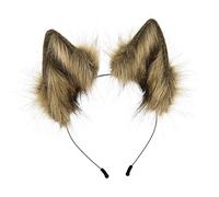 LOVIVER Peluche Orecchie in Pelliccia Sintetica Fascia per Capelli Maschera Regalo Accessori per Capelli Copricapo per Travestimenti in Maschera Sp, GIALLO