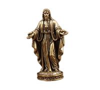 LOVIVER Piccola Statuetta Religiosa in Ottone, Portatile, da Collezione, Miniatura Cattolica per Decorazione Pasquale da Posizionare al, 4.8 Cm X 3.3 Cm