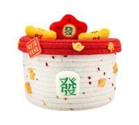 LOVIVER Piccolo cestino intrecciato da tavolo, organizer decorativo, regalo vuoto, giocattoli per gatti, contenitore per scaffali, cestino portaoggetti per