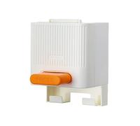 LOVIVER Porta Dispenser per Cotton Fioc, Facile Da Installare, Organizer per Riporre I Cotton Fioc, per Dormitorio, Mobiletto, Cassettiera, Camera Da Letto, Bianco Arancione