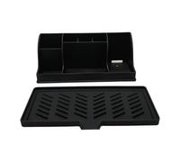 LOVIVER Porta Spazzolino Organizzatore Bagno Contenitore Dentifricio Cosmetici Silicone con Struttura Antiscivolo E Foro Drenaggio Adatto per Hot, Nero