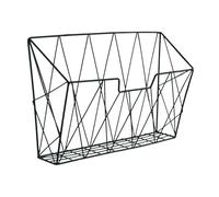 LOVIVER Portariviste da parete, portadocumenti decorativo multiuso, organizer per buste, documenti, brochure, Nero