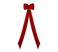 LOVIVER Puntale per albero di Natale, versatile, 59 pollici, in flanella, con fiocco, decorazione natalizia, sfondo per matrimoni, pareti, festival, Rosso Brillante