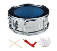 LOVIVER Rullante " Tamburo a doppio tono professionale con tracolla regolabile Strumento a percussione Musica Batteria per bambini Principianti, Argento
