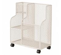 LOVIVER Scaffale in Metallo con Ruote Compatto | Multiuso, Carrello Portaoggetti con Cestino, Mobile, Organizzatore Salvaspazio Ruote, per Cameretta, Bianco
