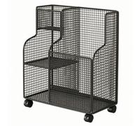 LOVIVER Scaffale in Metallo con Ruote Compatto | Multiuso, Carrello Portaoggetti con Cestino, Mobile, Organizzatore Salvaspazio Ruote, per Cameretta, Nero