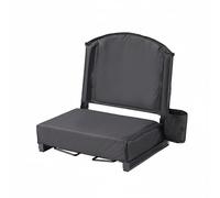 LOVIVER Sedile da Stadio Pieghevole Sedia Bleachers Cuscino Portatile Schienale Ergonomico Imbottitura 8cm in Spugna E Rivestimento Oxford Adatto per Partite, Nero