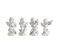 LOVIVER Set di 4 Mini Statuette di Cherubini in Resina, Sculture Musicali, Figurine