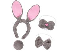 LOVIVER Set di Costumi da Coniglio, Adorabili Oggetti di Scena per spettacoli di Carnevale, Feste in Maschera e spettacoli per Bambini, Grigio