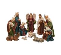 LOVIVER Set di statuine per presepe Natalizio, Decorazioni per la casa con Gesù, presepi per Natale, Figure in Resina per inaugurazione della casa
