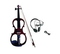 LOVIVER Set di violino elettrico in legno massello Strumenti a corda per violino elettrico silenzioso con custodia rigida con raccordi per adolescenti