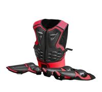 LOVIVER Set Protezioni Bambini Corazza Petto Schiena Gomiti Ginocchia Antitrauma con Rigido E Imbottitura Morbida per Ciclismo E Sport Adatto attività all Aperto, Rosso