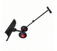 LOVIVER Spazzaneve a Spinta con Curva Compatto Rimuovineve Manuale con Ruote Resistente All'ura Pala per Pizza Neve Manico Regolabile per Strade
