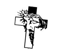 LOVIVER Statua del crocifisso Croce di ferro da parete Gesù splendido con intricati motivi intagliati Figurina scolpita, croce da parete per la casa,