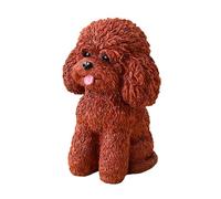 LOVIVER Statua di Cane Seduto, Scultura da Giardino, Micro Paesaggio, Artigianato Artistico, Statua da Giardino con Animali, Decorazione per la casa, per, Marrone