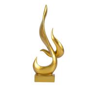 LOVIVER Statua di fiamma, ornamento da tavolo, moderna e creativa, statuetta in resina astratta, scultura per mobile, sala da pranzo, libreria, arredamento, Oro
