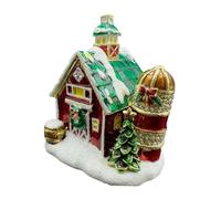 LOVIVER Statuetta di casa di villaggio natalizio, contenitore per gioielli, regalo di festa, ricordo, piccolo micro paesaggio, decorazione, regalo di Natale