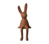 LOVIVER Statuette di coniglietti seduti in ceramica, sculture di animali, statuette leggere da collezione per la decorazione della casa, regalo di, Coffee Color L