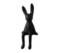 LOVIVER Statuette di coniglietti seduti in ceramica, sculture di animali, statuette leggere da collezione per la decorazione della casa, regalo di, Black L