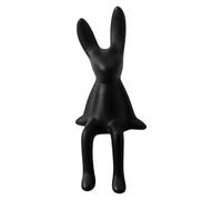 LOVIVER Statuette di coniglietti seduti in ceramica, sculture di animali, statuette leggere da collezione per la decorazione della casa, regalo di, Black S