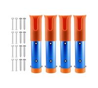 LOVIVER Supporto per Canna da Pesca da 4 Pezzi, Supporto per Foro Singolo, Organizer Multiuso con Viti di Montaggio, Staffa per Kayak, Yacht, traina, Arancio Blu