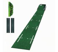 LOVIVER Tappeto da Golf per Allenamento Putt Tappetino Superficie Pista con Indicazioni Del Percorso E Misure Bordo Rialzato con Ritorno Corsa le in Nylon E