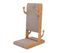 LOVIVER Tiragraffi per Gatti a Forma di T con Lettino E Tavoletta Graffiante Giocattolo Interattivo con Campanella in Legno E Cartone Ondulato Adatto per Gatt, Stile C