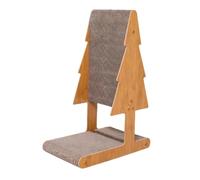 LOVIVER Tiragraffi per Gatti a Forma di T con Lettino E Tavoletta Graffiante Giocattolo Interattivo con Campanella in Legno E Cartone Ondulato Adatto per Gatt, Stile B